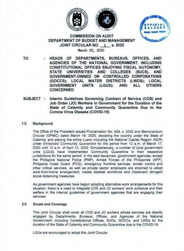 League of Cities of the Philippines COA and DBM Joint Circular No.1 s