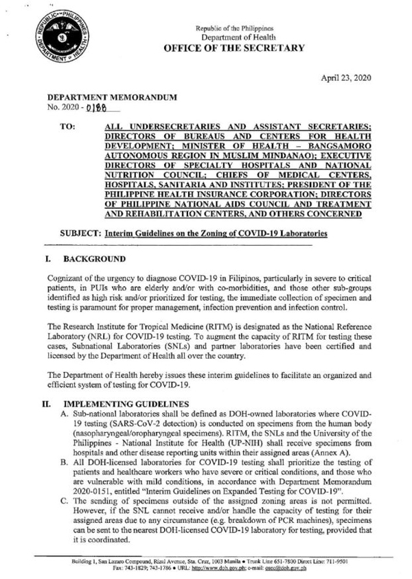 League Of Cities Of The Philippines Doh Department Memorandum No 01